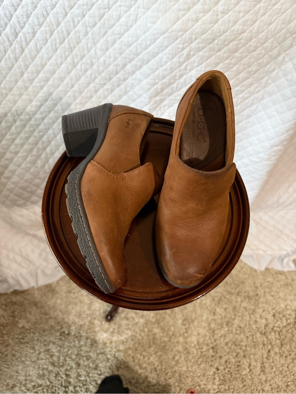 b.o.c. Women’s Tan Leather Slip-On Booties
